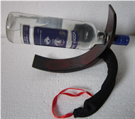 wine bottle holder with fabric sock