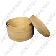 set of 3 bamboo round boxes