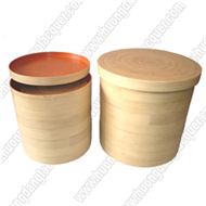 set of 3 bamboo round boxes
