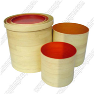 set of 3 bamboo round boxes