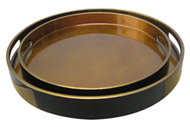 set of 2 round trays