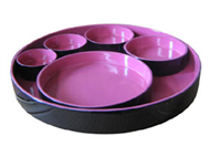 set of 6 round trays