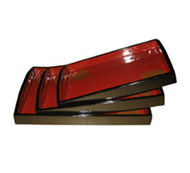 set of 3 rect. trays with two leafs