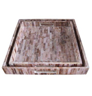 set of 2 square trays