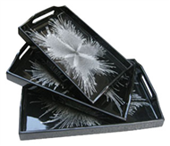 set of 3 trays with hole handle