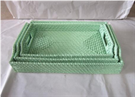 set 3 of rattan trays