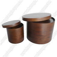 set of 3 bamboo round boxes