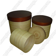 set of 3 bamboo round boxes