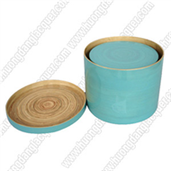 set of 3 bamboo round boxes