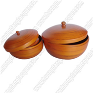 set of 3 bamboo round boxes