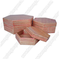 set of 3 bamboo hexagon boxes