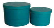 set of 2 bamboo round boxes