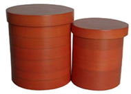set of 2 bamboo round boxes