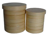 set of 2 bamboo round boxes