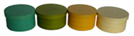 set of 2 bamboo round boxes
