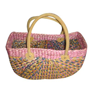 Vietnam Water hyacinth bag with leather handles