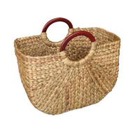 Vietnam water hyacinth bag with wooden handles