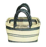 Vietnam Sedge bag with leatherete handles set 3