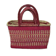 Vietnam Sedge bag with leatherete handles set 3