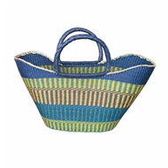 Vietnam Sedge handbag with leatherette handles