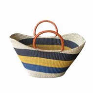 Vietnam Sedge handbag with leatherette handles