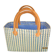 Vietnam Sedge bag with leather handles set 3