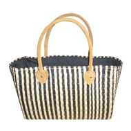 Vietnam Sedge handbag with leather handles