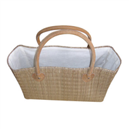 Vietnam Sedge handbag with leather handles