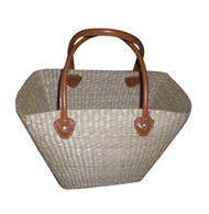 Vietnam Sedge handbag with leatherette handles