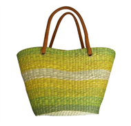 Vietnam Sedge handbag with leather handles