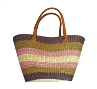 Vietnam Sedge handbag with leather handles