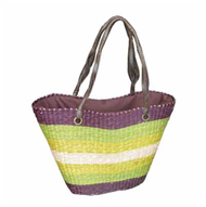 Vietnam Sedge handbag with leather handles