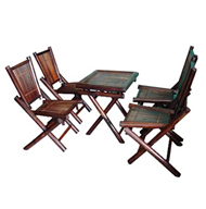 set of foldaway table & 4 chairs