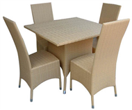 set of PE rattan coffee table & 4 chairs