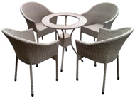 set of PE rattan coffee table & 4 chairs