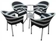 set of PE rattan coffee table & 4 chairs