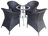 set of PE rattan coffee table & 4 chairs