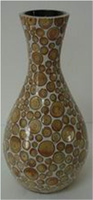 set of 2 vases with incrusted bamboo