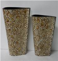 set of 2 vases with incrusted bamboo