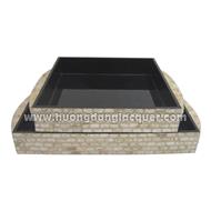 set of 2 lacquer trays